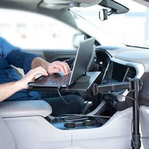 Here is the optimized SEO meta description:

"Boost your laptop experience on-the-go with VIVO's adjustable car mount. Fully articulating and height-adjustable for perfect viewing, ideal for trucks, vans, and SUVs."