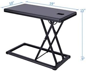 Here is the optimized SEO meta description:

"Boost productivity on-the-go with Rocelco's 19" portable laptop riser. Adjustable height, compact design and carry bag for effortless travel. Perfect for workspaces and hotspots."