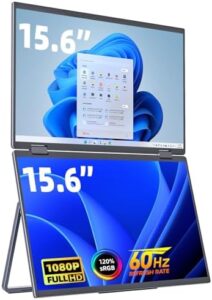 Here is the generated meta description:

"Boost productivity with this Cocopar laptop screen extender featuring 1080P dual screens, speakers, and HDR. Perfect for MacBook, Surface PC, or laptop users seeking a triple monitor setup."