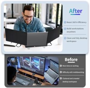 Here is the output:

"Upgrade your laptop experience with Pottmacee's 14" FHD screen extender. Triple-screen compatible with Mac, Windows & Chrome, featuring 360° rotation and detachable design for ultimate portability."