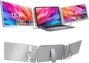 Expand your laptop's screen with the Trion 15.6-inch 360° Portable Monitor Extender, featuring IPS FHD display and dual screens for improved productivity and gaming experience. Perfect for AU users, backed by a 1-year warranty. Boost your workflow today!