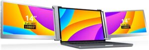 "Upgrade your laptop experience with the Trion Monitor Extender, featuring a foldable dual screen design and full HD resolution. Perfect for multitaskers, this 14-inch extender is designed for portability and convenience."