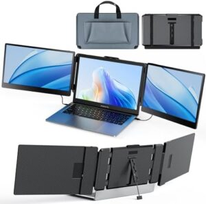 Here is the optimized meta description:

"Boost laptop productivity with SMISEACOW Kwumsy S2's triple monitor extender. 14" FHD IPS portable screen with stand, compatible with Mac, Windows, Linux and gaming consoles. Expand your workspace for efficient multitasking."