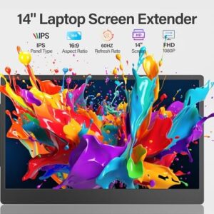 Boost your productivity with the CIDETTY Laptop Screen Extender, a 14'' FHD IPS monitor featuring built-in speakers and plug-and-play design for seamless connectivity. Perfect for laptops and Android devices. Upgrade your workspace today!