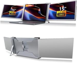 Enhance your laptop experience with the Trion Monitor Extender, a foldable dual-screen solution offering full HD visuals on 15 inches of space. Perfect for multitasking and productivity.