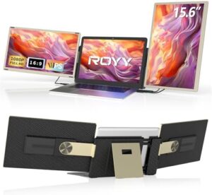 Elevate your work-from-anywhere experience with the ROYY Laptop Screen Extender, a portable 14" FHD monitor perfect for laptops up to 17". Enjoy triple screens and plug-n-play compatibility.