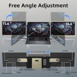 Elevate your work-from-anywhere experience with the ROYY Laptop Screen Extender, a portable 14" FHD monitor perfect for laptops up to 17". Enjoy triple screens and plug-n-play compatibility.