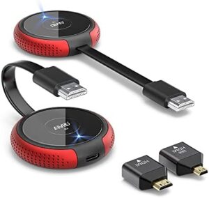 Here is the optimized SEO meta description:

"Stream stable 4K/5G video and audio to monitors, projectors, or HDTVs with this wireless HDMI transmitter and receiver kit, perfect for laptops, cameras, Blu-ray players, and PS5 consoles, extending range up to 165FT."