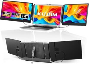 Here is the meta description:

"Boost productivity with this portable triple monitor extender, featuring a 14" FHD screen and dual speakers. Perfect for laptops from 13-17 inches, ideal for travel or workspace expansion."