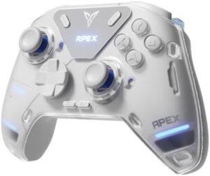 Here is the optimized SEO meta description:

"Experience precise control with FLYDIGI APEX 4's wireless PC controller, featuring force feedback trigger and adjustable joystick. Enjoy full-color LCD display, long-lasting battery life and advanced 1000hz report rate. Perfect for gaming on PC, NS, TV, Android or Laptop."