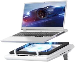 "Stay cool and focused with the llano Laptop Cooling Pad, featuring a powerful turbofan, adjustable speed, and LCD screen. Perfect for gamers and heavy users."