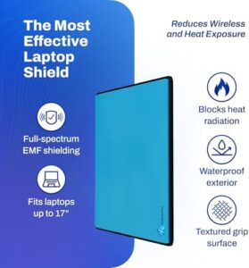 Here is the optimized SEO meta description:

Protect your laptop from EMF radiation and heat with DefenderPad's radiation protection & heat shield. Compatible with up to 17" notebooks, Chromebooks, and MacBooks, this pad blocks radiation and keeps your device cool.