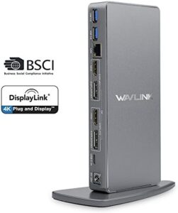 Elevate your productivity with the WAVLINK Laptop Docking Station. Boost your workflow with dual monitors, single 5K display and 2 x 4K HDMI ports. Perfect for Windows or Mac users.