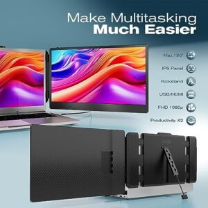 Boost your productivity with the Teamgee Laptop Screen Extender! This 14" FHD IPS portable monitor features a built-in stand and speaker for seamless dual-screen use, perfect for laptops from 13"-17".