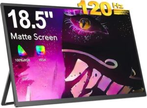 Here is the generated SEO meta description:

"Portable and versatile, the EVICIV 18.5" monitor offers 1080P resolution, 120Hz refresh rate, FreeSync technology and HDR support, perfect for gaming or work on-the-go, with USB-C and mini HDMI connectivity."