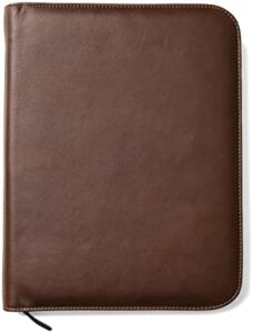 Here is the output:

"Elevate your professional style with this Italian-made Maruse Leather Portfolio Executive Padfolio. Features a zip closure, writing pad and laptop sleeve in brown"