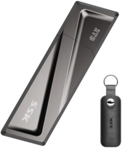 Unlock blazing-fast storage with the SSK 2TB USB External SSD. Enjoy extreme speeds of up to 550MB/s and connect seamlessly to Android phones, laptops, tablets, or Macs with the included USB-C adapter.