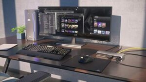 Elevate your workflow with the Corsair TBT100 Thunderbolt 3 Dock, featuring 2 USB-C and 2 USB-A ports, HDMI outputs, audio combo jack, Ethernet port, and SD card reader, compatible with Mac and Windows devices.