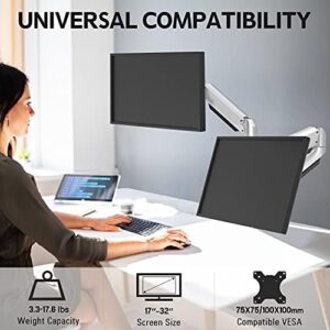 Here is the generated SEO meta description:

"Boost productivity with MOUNTUP's Dual Monitor Desk Mount, featuring die-cast aluminum arms and gas springs. Holds 2 screens up to 32 inches each, perfect for offices or home use - discounts available!"