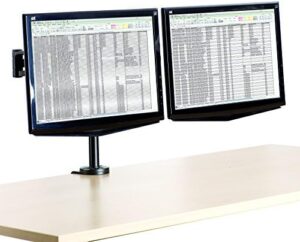 Elevate your workspace with the Fellowes 8041701 Professional Series Depth Adjustable Computer Monitor Stand for dual monitors. Adjustable arms and sturdy 24lb capacity design provide ultimate flexibility.
