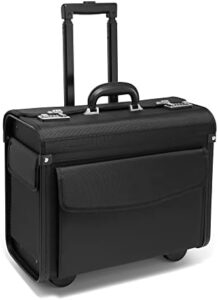 Here is the optimized SEO meta description:

Elevate your business travel with Tassia's wheeled pilot case, designed for 16" laptops. A stylish and practical flight briefcase with wheels, perfect for busy professionals on-the-go, measuring L size.