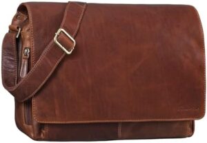 Here is the generated SEO meta description:

"Elevate your style with the Stilord 'Tom' vintage leather shoulder bag, perfect for university, office or work. Fits 15" laptops and features genuine leather construction."
