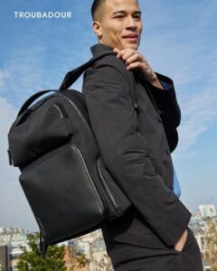 Discover the versatile Troubadour Matrix Backpack in sleek black, featuring multiple compartments and pockets to keep you organized on-the-go. Perfect for daily commutes or adventures!