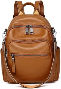 Elevate your style with the Wesccimo Genuine Leather Backpack Purse, featuring soft real leather, convertible design, and laptop-friendly shoulder bag. Perfect for travel or daily use!