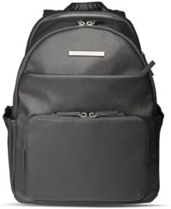 Here is the generated meta description:

"Stay stylish and eco-friendly with Kenneth Cole's vegan leather backpack tote, featuring a spacious interior and durable pebble design. Perfect for daily use or travel."
