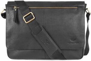 Stay organized and stylish with this Leather Laptop Briefcase, featuring a spacious interior, padded laptop sleeve, and adjustable shoulder strap for hands-free carry.