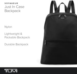 Travel smart with the TUMI Just In Case Foldable Backpack, a lightweight and compact companion for one-bag travel adventures. Dimensions: 15.5" x 12.3" x 4.5". Perfectly sized for carry-on bags or everyday use.