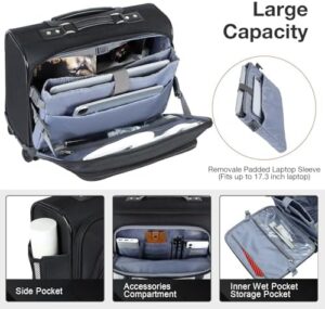 Here is the optimized meta description:

"Protect your laptop on-the-go with Lekeinchi's Waterproof Rolling Briefcase. With wheels and softside design, it's perfect for work or travel, featuring spacious storage and durable construction."