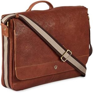 "Protect your laptop with the COCHOA 14 inch vintage leather messenger bag, featuring distressed design and durable construction. Ideal for daily use."