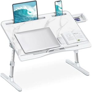 Here is the generated SEO meta description:

"Elevate your workspace with this HETTHI Laptop Bed Desk featuring an adjustable tray, large drawer and foldable design. Perfect for bed, couch or floor use. Ideal for writing, reading, eating or painting"