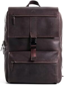 Here is the meta description:

Elevate your work style with VELEZ's premium Top Grain Leather Backpack, featuring 17" laptop storage and large capacity. Perfect for busy men on-the-go, this stylish bag offers durability and organization.