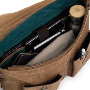 Elevate your style with the VELEZ Full Grain Leather Messenger Bag, a premium briefcase designed for men with 15" laptop protection and sleek design. Perfect for daily use or travel, with durable leather construction and multiple compartments for organization.