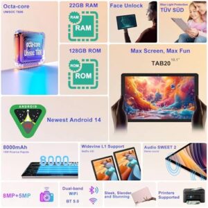 Discover the ultimate Android tablet experience with the Dghrti 2025, featuring a 10-inch screen, powerful octa-core processor, and long-lasting 8000mAh battery. Enjoy split-screen multitasking, face unlock, and more!