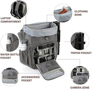 Protect your gear in style with the BAGSMART DSLR Waterproof Camera Backpack, featuring anti-theft design, rain cover, and space for up to 15" laptop. Perfect for photographers on-the-go!