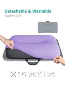 Elevate your laptop experience with the ISTUDYNITURE Lap Desk, featuring a removable and washable cushion for ultimate comfort. Perfect for bed, couch, or home office use, this purple lap desk fits laptops up to 17 inches.