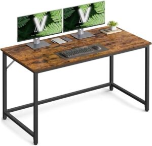 Elevate your home office with VASAGLE's industrial-style writing desk, featuring a steel frame and rustic brown/black design. Perfect for small studies or workstations, measures 47.2 x 23.6 x 29.5 inches.