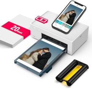 Here is the output:

"Print stunning photos with the Liene DHP512 WiFi printer, featuring 300 DPI dye sublimation and 20 papers. Perfect for smartphone, laptop, or desktop use. Get this compact A5 device today!"