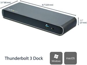 Here is the meta description:

"Transform your laptop setup with StarTech's Thunderbolt 3 docking station. Enjoy dual 4K monitors at 60Hz, DisplayPort connectivity and 85W power delivery, all in a sleek black design."