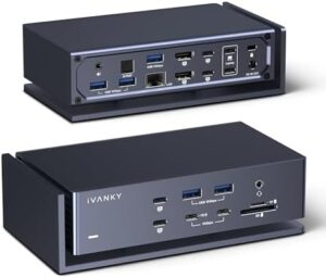 Upgrade your workspace with the iVANKY FusionDock Max, a Thunderbolt 4 docking station for MacBook M1/M2/M3/M4 Pro/Max. Enjoy 6K@60Hz, 40Gbps speeds, and 96W PD charging, plus 7 USB ports, 2 HDMI, and SD/TF slots, all at an affordable price!
