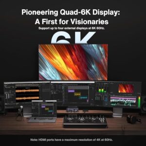 Upgrade your workspace with the iVANKY FusionDock Max, a Thunderbolt 4 docking station for MacBook M1/M2/M3/M4 Pro/Max. Enjoy 6K@60Hz, 40Gbps speeds, and 96W PD charging, plus 7 USB ports, 2 HDMI, and SD/TF slots, all at an affordable price!
