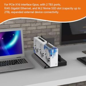Boost your gaming experience with the External GPU Dock Station, featuring USB4.0 40Gbps speed, TB RJ45 M.2 NVMe Interface and ATX/SFX support for seamless graphics card extension. Perfect for laptops!