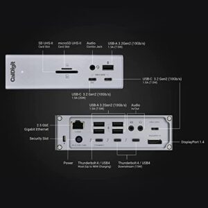 Optimize your workspace with the TS4 Thunderbolt Station, featuring 18 ports for seamless connectivity: 3x Thunderbolt 4, USB-C, USB-A, DisplayPort, 2.5GbE, SD, and microSD.