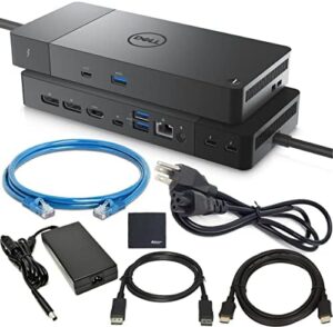 Upgrade your workspace with the ZoomSpeed Dell Thunderbolt WD22TB4 dock, featuring a modular design, HDMI, DisplayPort, and Ethernet cables. Boost productivity with this future-ready docking station bundle.