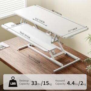 Elevate your workspace comfort with the Ergomaker 101cm Standing Desk Converter. Adjustable height, dual monitor and laptop workstation, and wide keyboard tray for enhanced productivity and ergonomics.