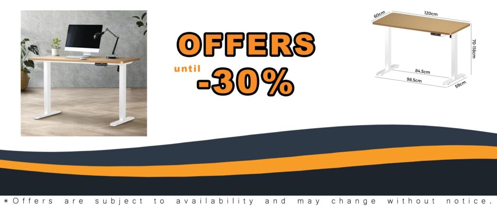 Oikiture Electric Standing Desk with Height Adjustable Sit-Stand Desk for Office Study