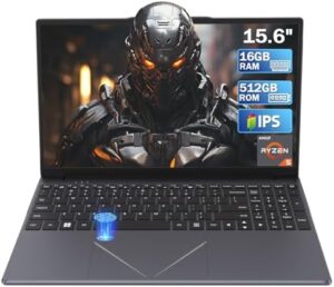 Unlock powerful performance with this 15.6" laptop featuring AMD Ryzen 5 processor, 16GB DDR4 and 512GB SSD. Perfect for students, office or gaming needs with touch ID, WiFi and Bluetooth connectivity.